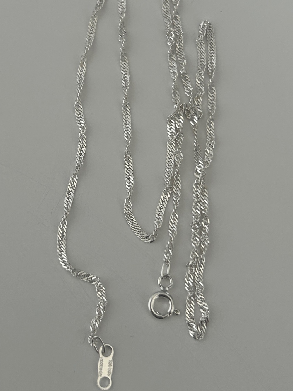 Taxco Mexico .925 Sterling Silver Twisted Rope Chain 50 CM Weight 2.53 Grams